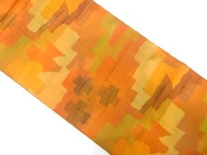 幾何学模様織出し紬名古屋帯